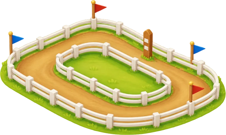 A racing oval with grandstand